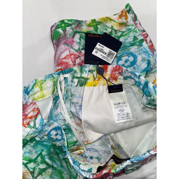 Louis Vuitton LV Pastel Monogram Logo Multicolor Watercolor Shorts 42 1A8H1I - Picture 10 of 14